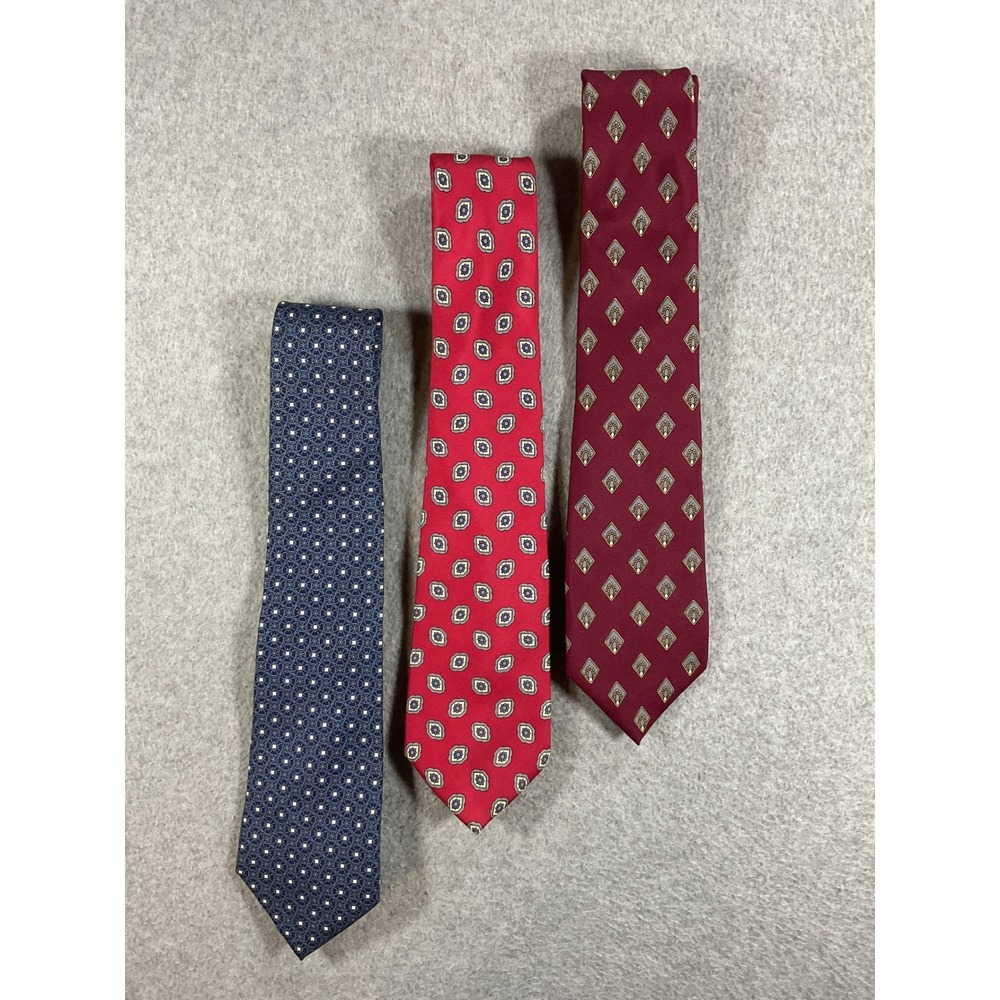 Christian Dior Monsieur Silk Tie Lot of 3 Vintage Geometric Medallion 1694